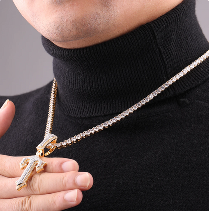 LUXIIVA®  TRAP RAPPER STAR INITIAL NECKLACE
