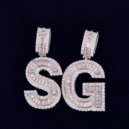 LUXIIVA®  BAGUETTE INITIAL LETTER PENDANT(Ready to Ship)