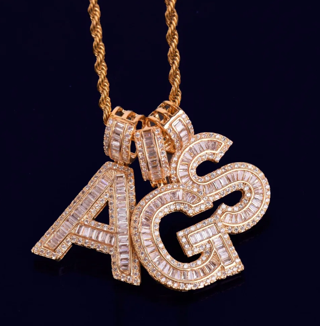 LUXIIVA®  BAGUETTE INITIAL LETTER PENDANT(Ready to Ship)