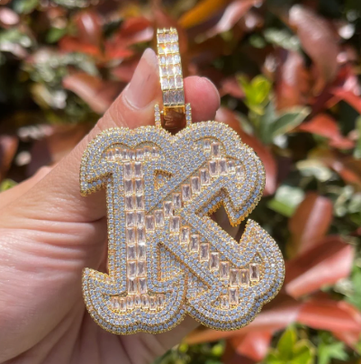 LUXIIVA® ICED OUT INITIAL NECKLACE(Ready to Ship)