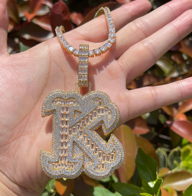 LUXIIVA® ICED OUT INITIAL NECKLACE(Ready to Ship)