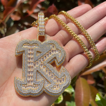 LUXIIVA® ICED OUT INITIAL NECKLACE(Ready to Ship)