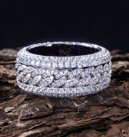 LUXIIVA® ICED ROTATABLE CUBAN RING(Ready to Ship)