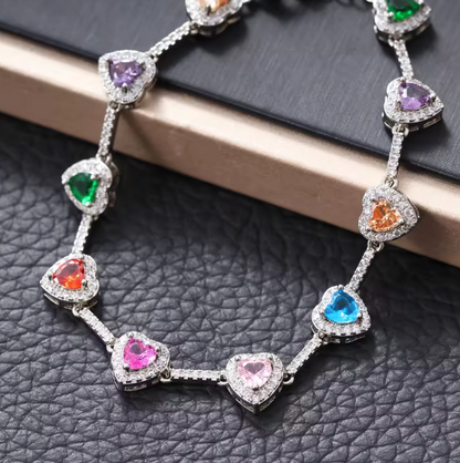 LUXIIVA®  HEART GEMSTONE TENNIS BRACELET(Ready to Ship)
