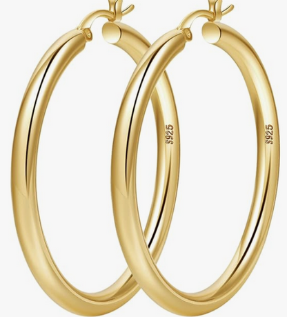 LUXIIVA® CHUNKY GOLD HOOPS (Ready to Ship)