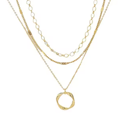 LUXIIVA®  LUXE 3-PIECE LAYERED NECKLACE SET (Ready to Ship)