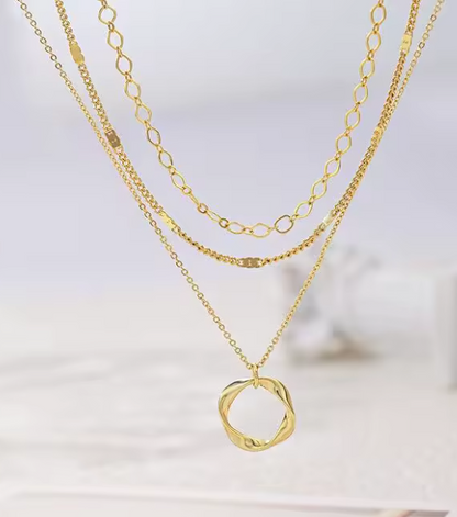 LUXIIVA®  LUXE 3-PIECE LAYERED NECKLACE SET (Ready to Ship)