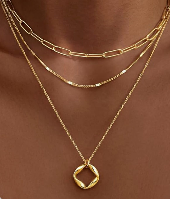 LUXIIVA®  LUXE 3-PIECE LAYERED NECKLACE SET (Ready to Ship)