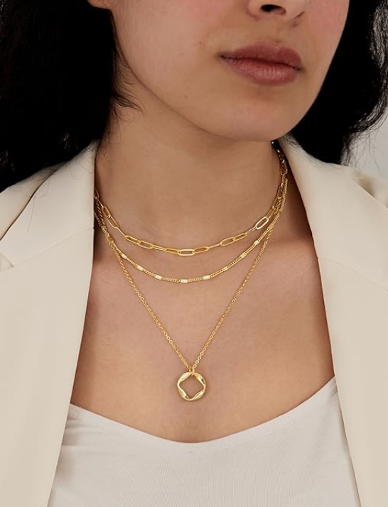 LUXIIVA®  LUXE 3-PIECE LAYERED NECKLACE SET (Ready to Ship)