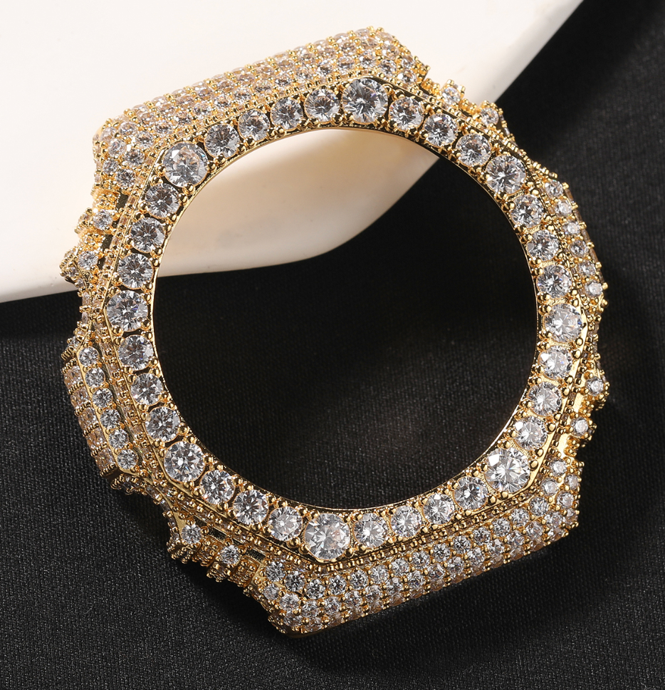 LUXIIVA® VVS MOISSANITE ICED OUT WATCH BEZEL – GA-2100 "CASIOAK"