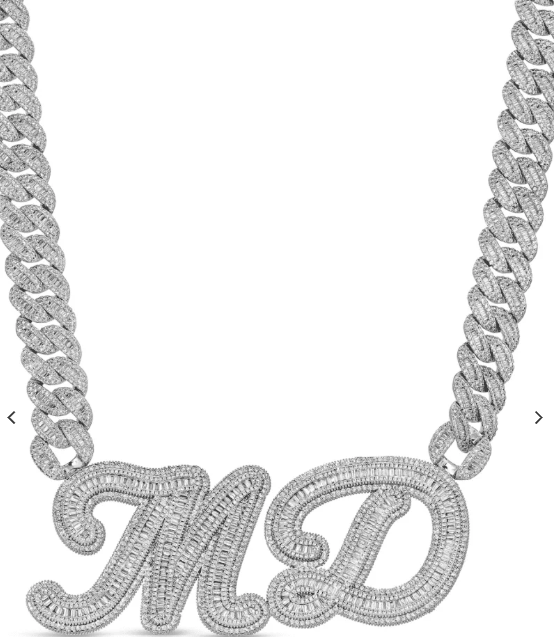 LUXIIVA® TESSY DOUBLE BLOCK LETTERS NECKLACE