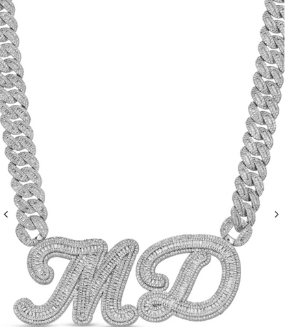 LUXIIVA® TESSY DOUBLE BLOCK LETTERS NECKLACE