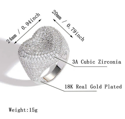 LUXIIVA® BOLD HEART RING(Ready to Ship)