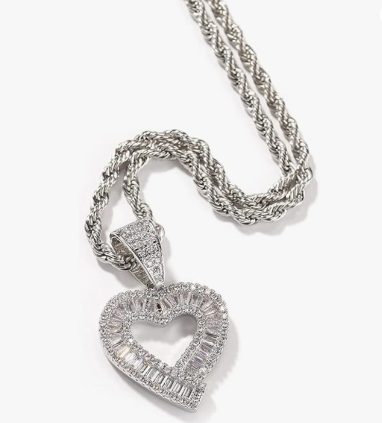 BAGUETTE HEART NECKLACE(Ready to Ship)