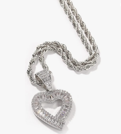 BAGUETTE HEART NECKLACE(Ready to Ship)