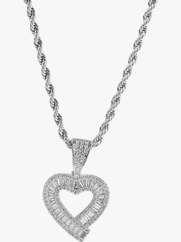 BAGUETTE HEART NECKLACE(Ready to Ship)