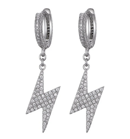 LUXIIVA® ICED LIGHTNING HOOP EARRINGS(Ready to Ship)