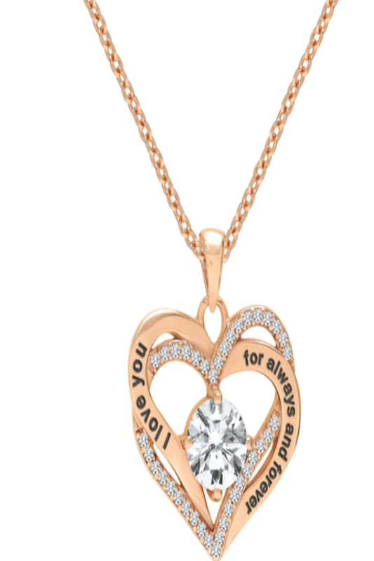 LUXIIVA® I LOVE YOU ALWAYS AND FOREVER HEART PENDANT NECKLACE(Ready to Ship)
