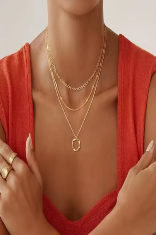 LUXIIVA®  LUXE 3-PIECE LAYERED NECKLACE SET (Ready to Ship)