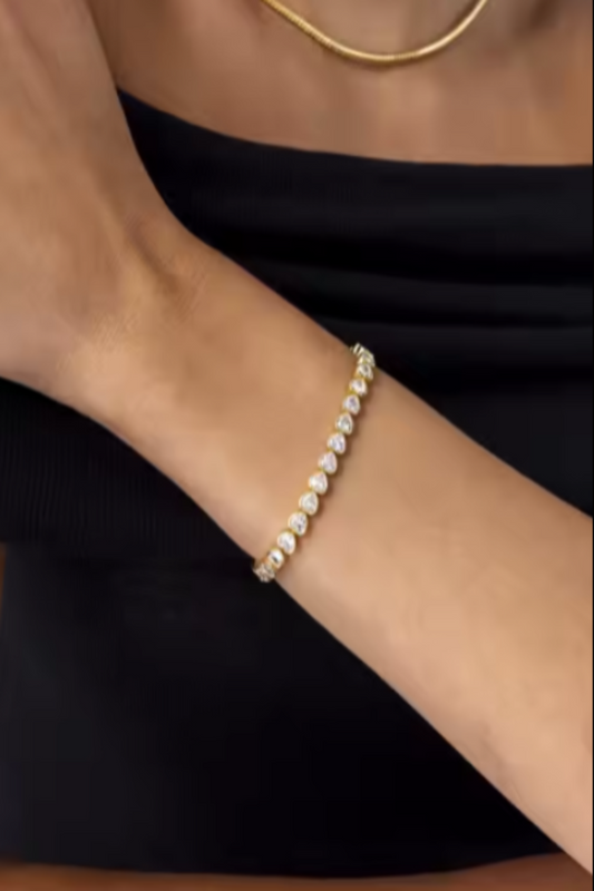 LUXIIVA® HEART TO HEART  TENNIS BRACELET(Ready to Ship)