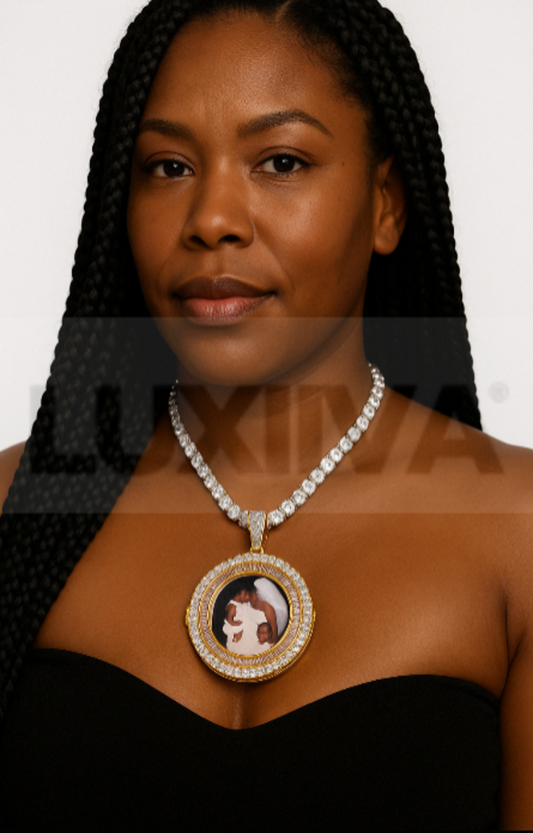 LUXIIVA®  BAGUETTE CUSTOM PICTURE PENDANT