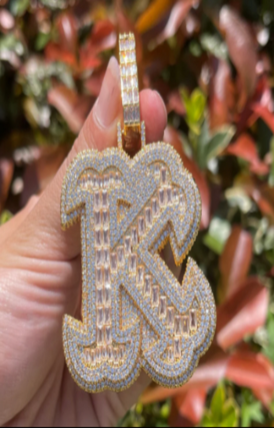 LUXIIVA® ICED OUT INITIAL NECKLACE(Ready to Ship)