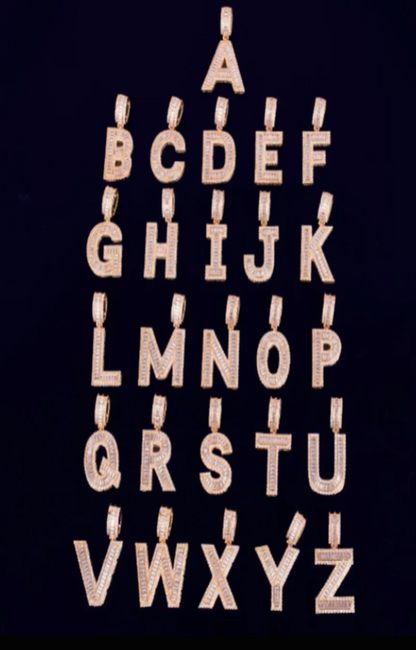 LUXIIVA®  BAGUETTE INITIAL LETTER PENDANT(Ready to Ship)