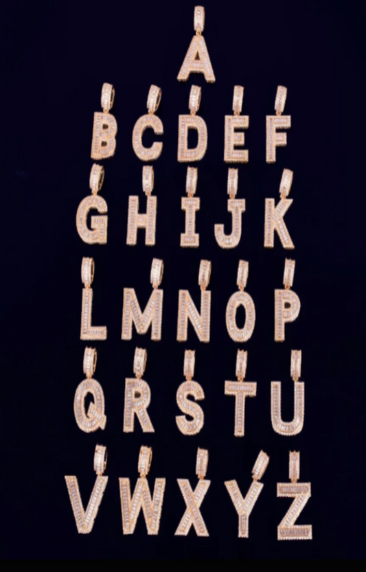LUXIIVA®  BAGUETTE INITIAL LETTER PENDANT(Ready to Ship)