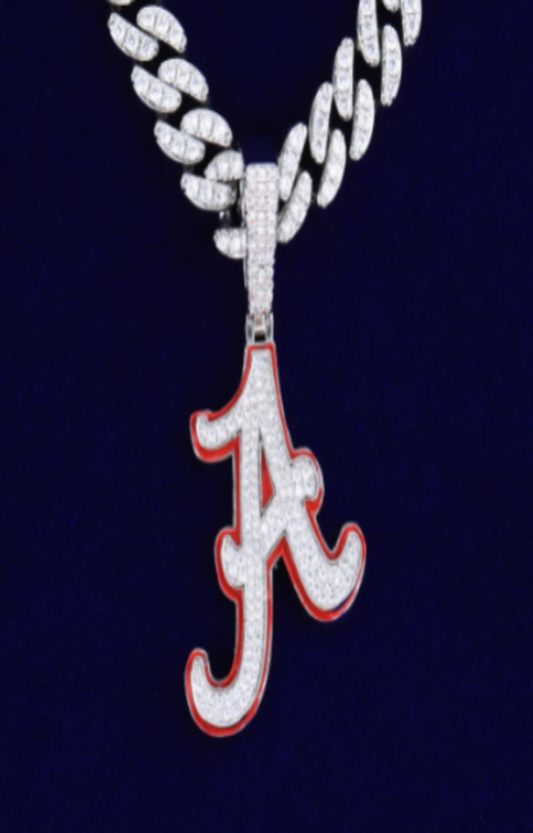 LUXIIVA® ICED OUT CURSIVE INITIAL PENDANT(Ready to Ship)