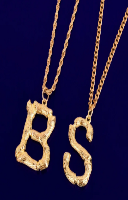 LUXIIVA® BIG BAMBOO LETTERS PENDANT(Ready to Ship)