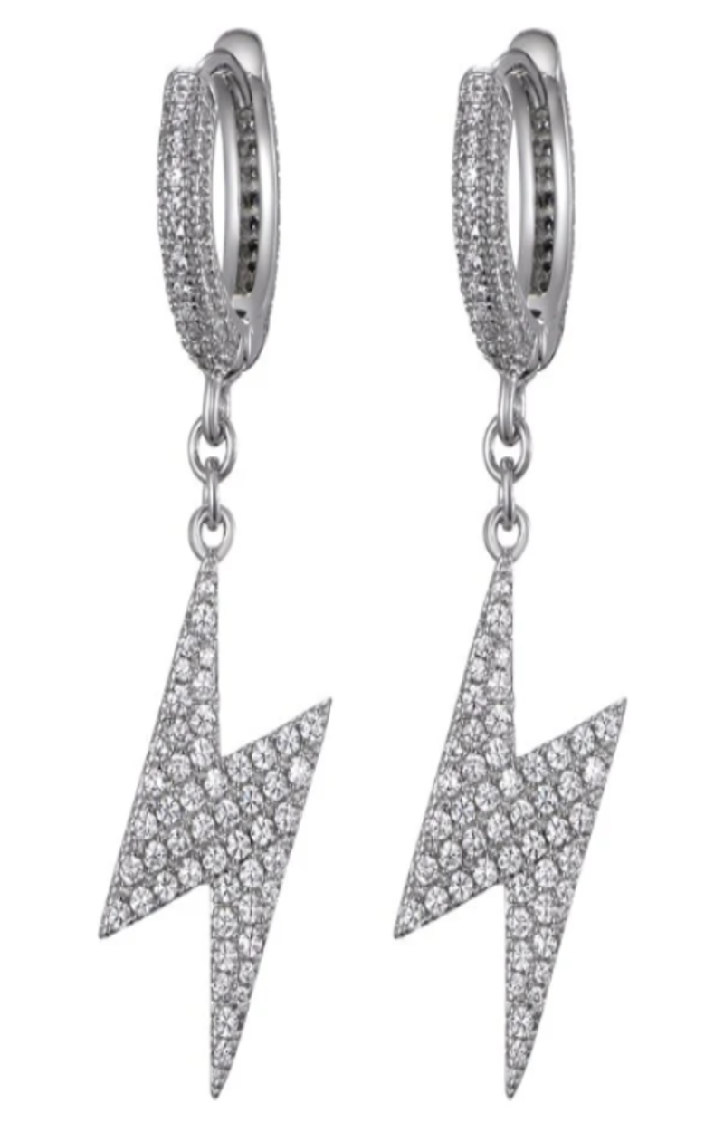 LUXIIVA® ICED LIGHTNING HOOP EARRINGS(Ready to Ship)