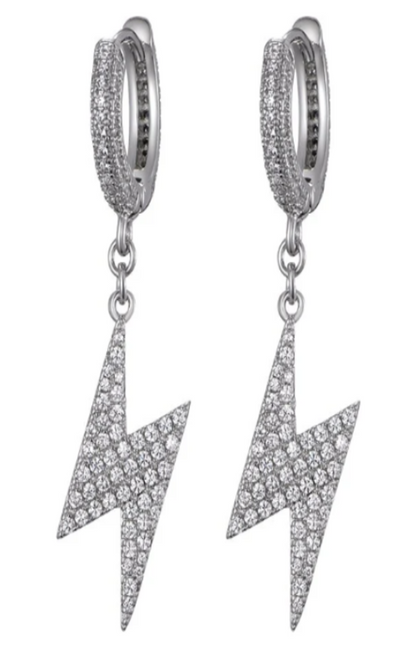 LUXIIVA® ICED LIGHTNING HOOP EARRINGS(Ready to Ship)
