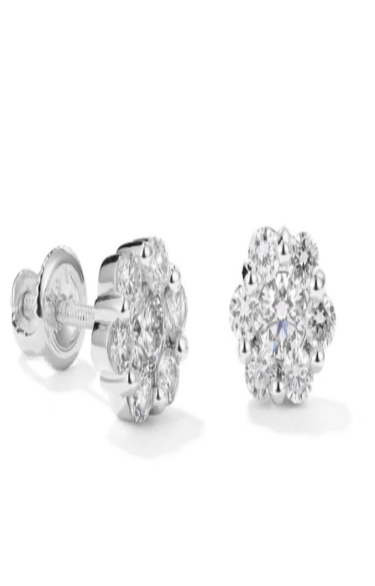 LUXIIVA® DIAMOND BLOOM STUD EARRINGS(Ready to Ship)