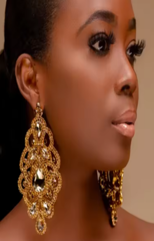 LUXIIVA® ROYAL FILIGREE STATEMENT EARRINGS(Ready to Ship)