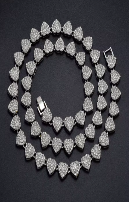 LUXIIVA® SPARKLING PAVE HEART TENNIS NECKLACE (Ready to Ship)