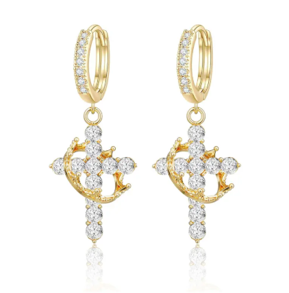 LUXIIVA Sparkling Crown Cross 3-Piece Set - additional view 23 of jewelry set