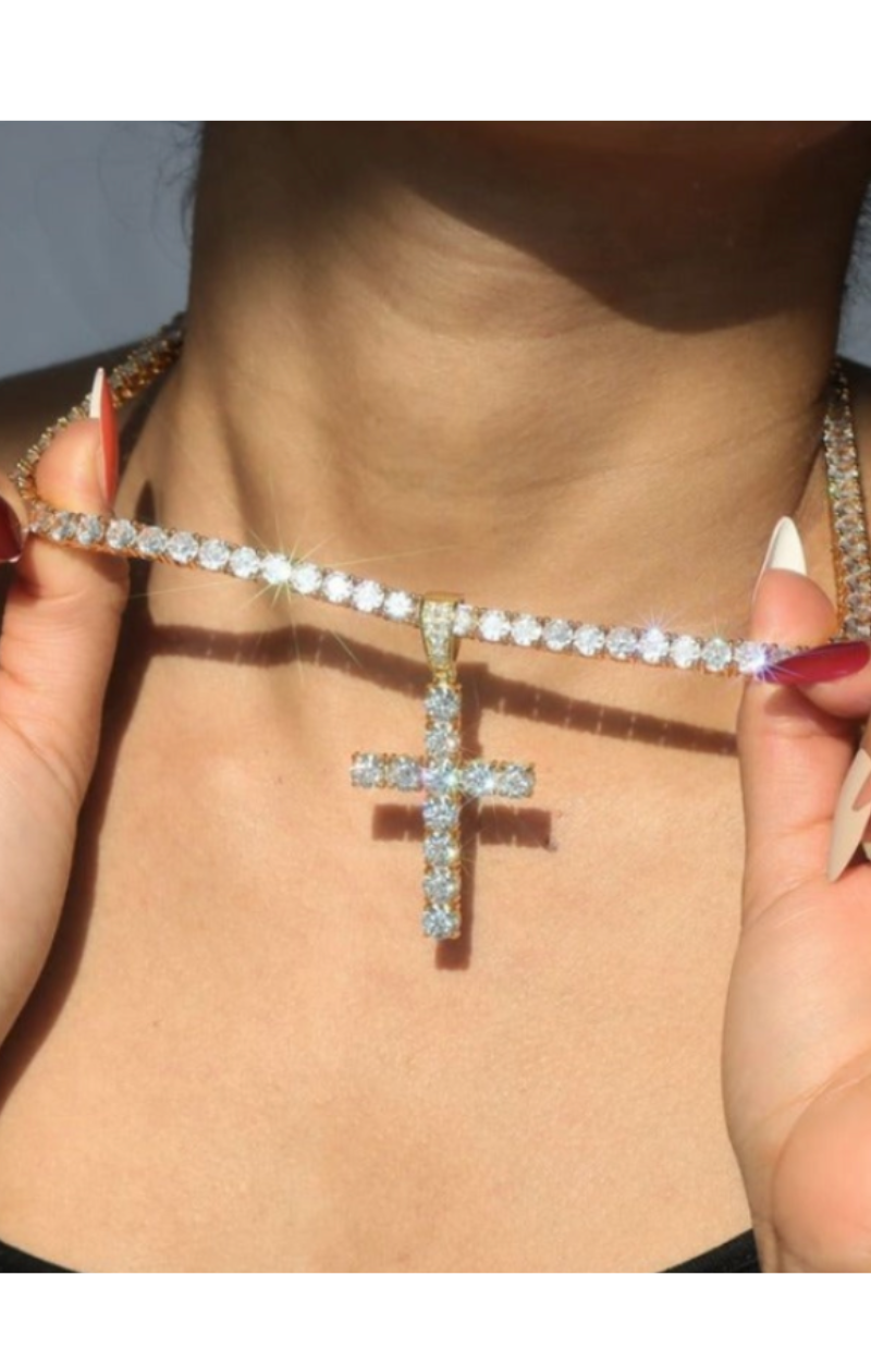 ICY CROSS NECKLACE( Ships Same Day)