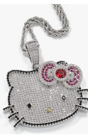 ICED OUT HELLO KITTY NECKLACE (Ships Same Day)