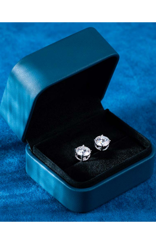 925 STERLING SILVER MOISSANITE STUDS(Ready to Ship)