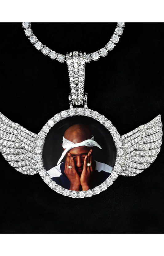 ANGEL VIRTUE-WINGS CUSTOM PHOTO NECKLACE