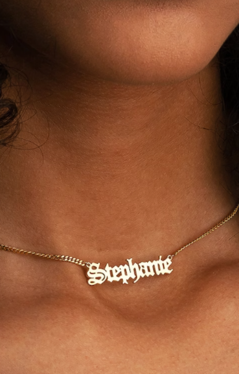 CUSTOM OLD ENGLISH NAME NECKLACE