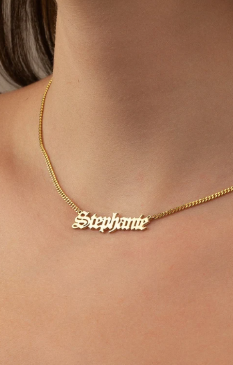 CUSTOM OLD ENGLISH NAME NECKLACE