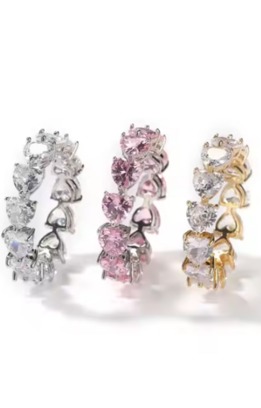 LUXIIVA® LINKED HEART RING(Ready to Ship)