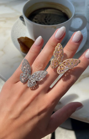 SASHA BUTTERFLY BAGUETTE RING(Ships Same Day)