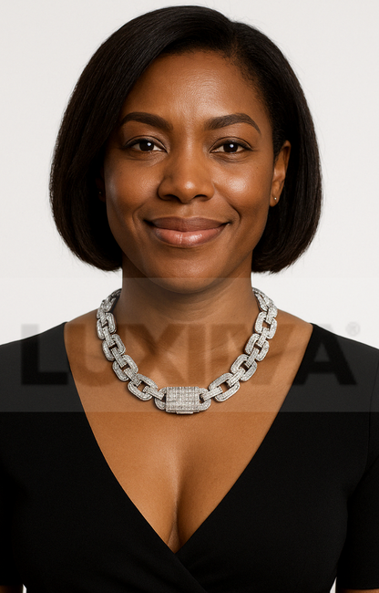 LUXIIVA® LINKED UP BAGUETTE NECKLACE(Ready to Ship)