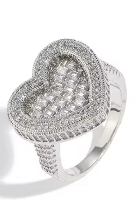 LUXIIVA® HEART BAGUETTE RING(Ready to Ship)