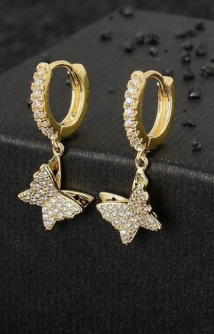 LUXIIVA® BUTTERFLY HOOP EARRINGS(Ready to Ship)