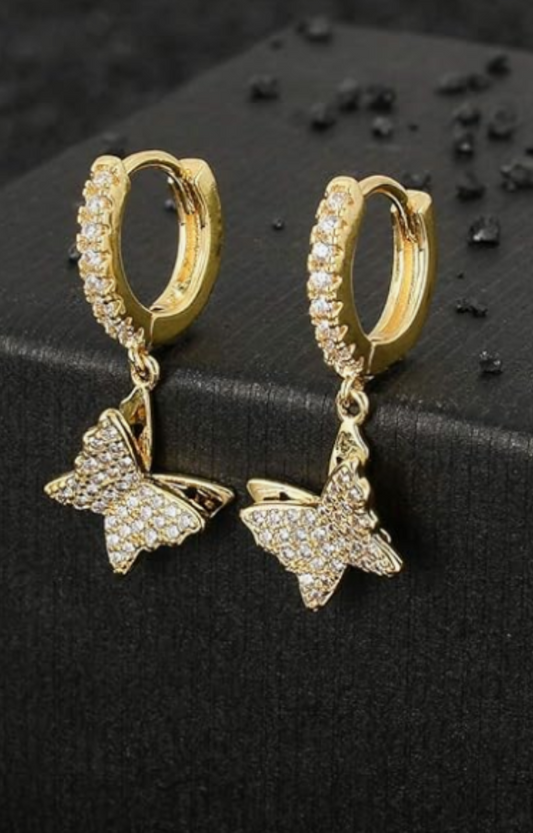 LUXIIVA® BUTTERFLY HOOP EARRINGS(Ready to Ship)