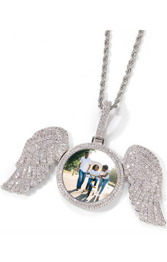 LUXIIVA® ANGEL POWER-WINGS CUSTOM PICTURE PENDANT