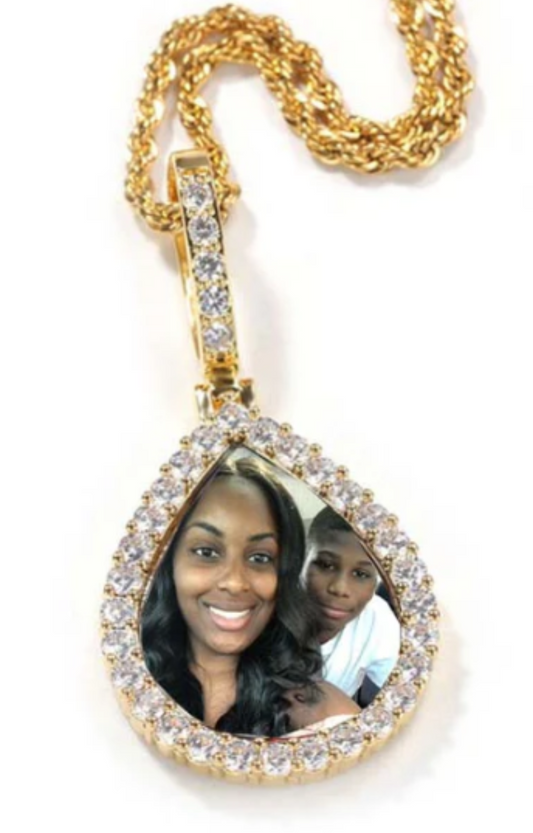 LUXIIVA® TEAR DROP CUSTOM PICTURE PENDANT